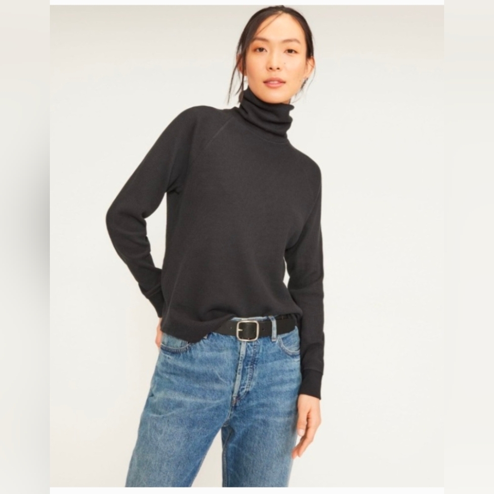 Everlane Organic Cotton Waffle Turtleneck